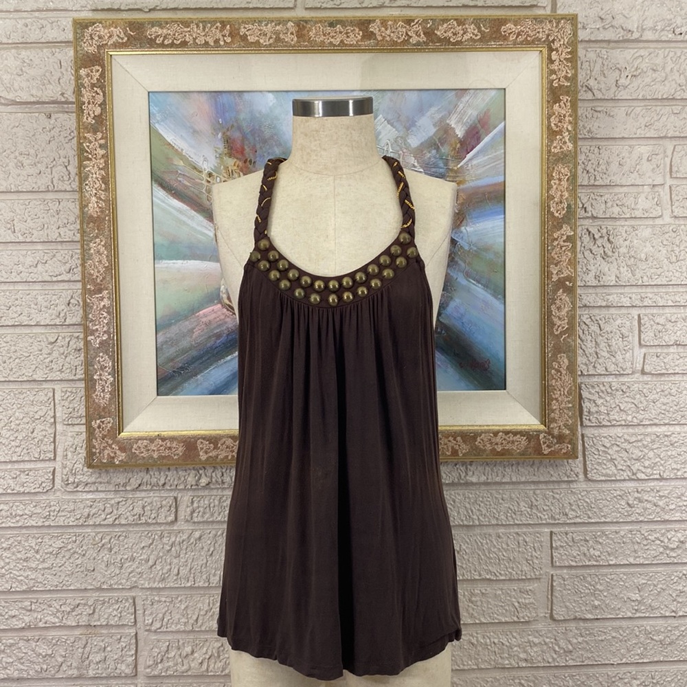 🌹Cable & Gauge Braided Strap Halter Top - Picture 6 of 12